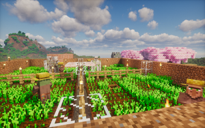 劳作的村民与巡逻的铁傀儡